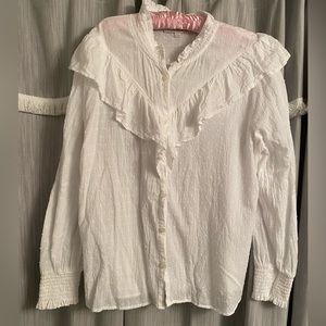 LOFT Size XL Swiss Dot Button Down